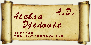 Aleksa Đedović vizit kartica